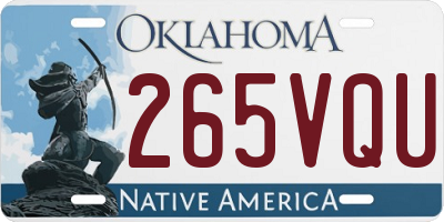 OK license plate 265VQU