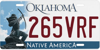 OK license plate 265VRF