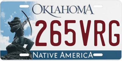 OK license plate 265VRG