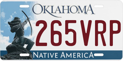 OK license plate 265VRP