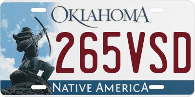 OK license plate 265VSD