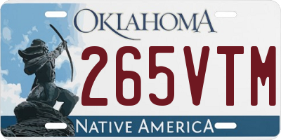 OK license plate 265VTM