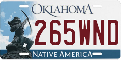 OK license plate 265WND