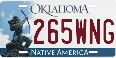 OK license plate 265WNG