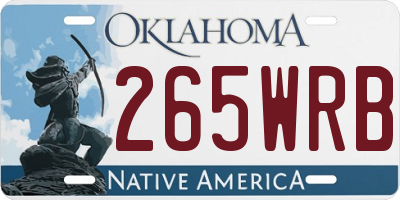 OK license plate 265WRB