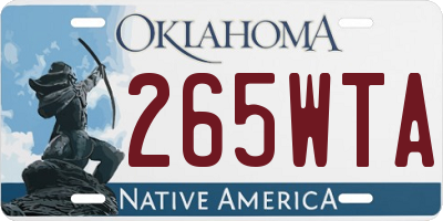 OK license plate 265WTA