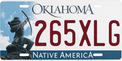 OK license plate 265XLG