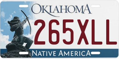 OK license plate 265XLL