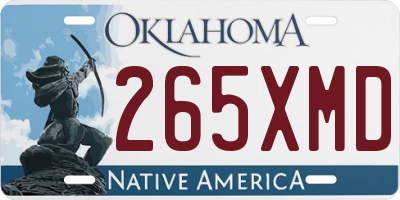 OK license plate 265XMD