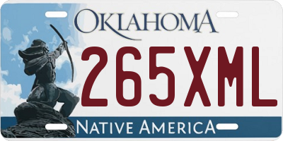 OK license plate 265XML