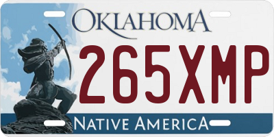 OK license plate 265XMP