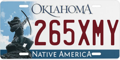 OK license plate 265XMY