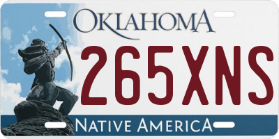 OK license plate 265XNS