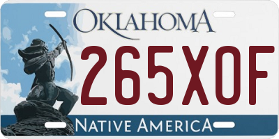 OK license plate 265XOF