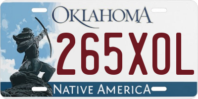 OK license plate 265XOL