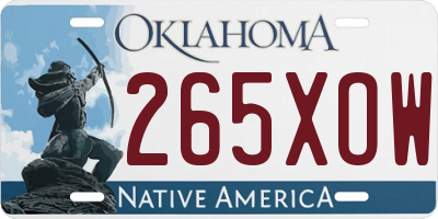 OK license plate 265XOW