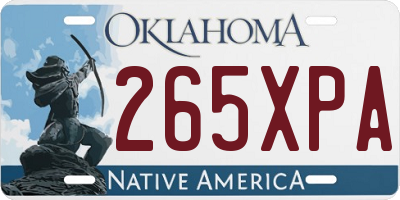 OK license plate 265XPA