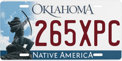 OK license plate 265XPC