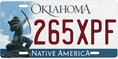 OK license plate 265XPF