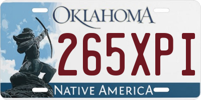 OK license plate 265XPI