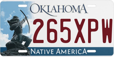OK license plate 265XPW