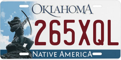 OK license plate 265XQL