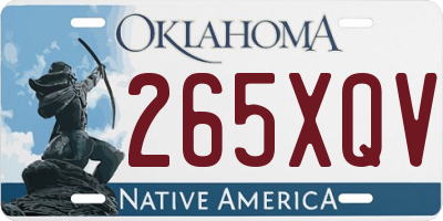 OK license plate 265XQV