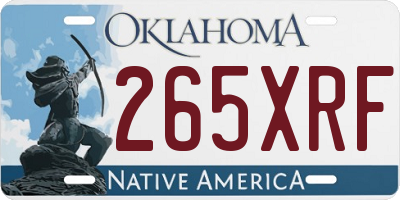 OK license plate 265XRF