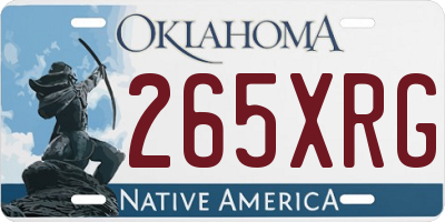 OK license plate 265XRG
