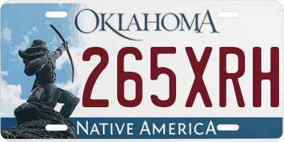 OK license plate 265XRH