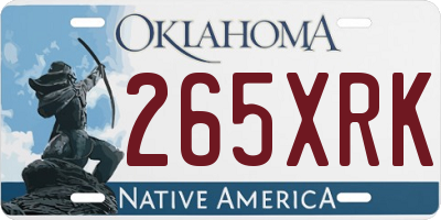 OK license plate 265XRK
