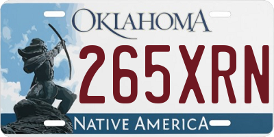 OK license plate 265XRN