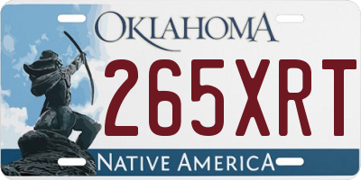 OK license plate 265XRT