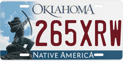 OK license plate 265XRW