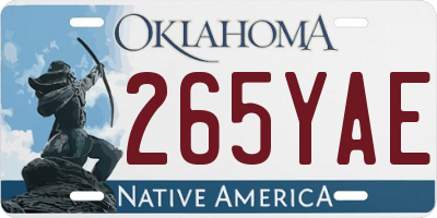OK license plate 265YAE