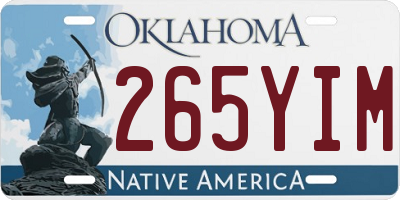 OK license plate 265YIM