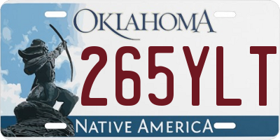OK license plate 265YLT