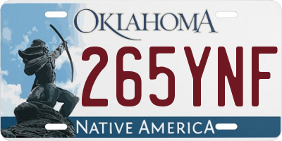 OK license plate 265YNF