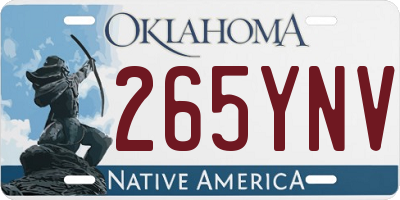 OK license plate 265YNV