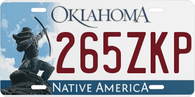 OK license plate 265ZKP