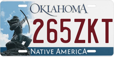 OK license plate 265ZKT