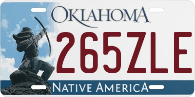 OK license plate 265ZLE