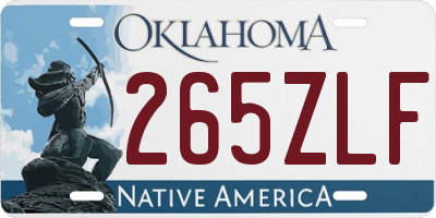 OK license plate 265ZLF