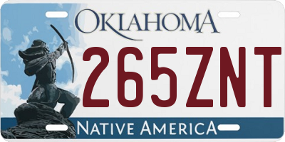 OK license plate 265ZNT