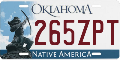OK license plate 265ZPT