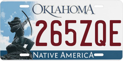 OK license plate 265ZQE