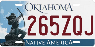 OK license plate 265ZQJ