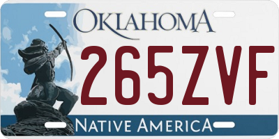 OK license plate 265ZVF