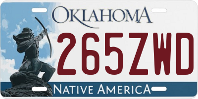 OK license plate 265ZWD