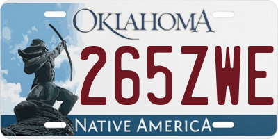 OK license plate 265ZWE